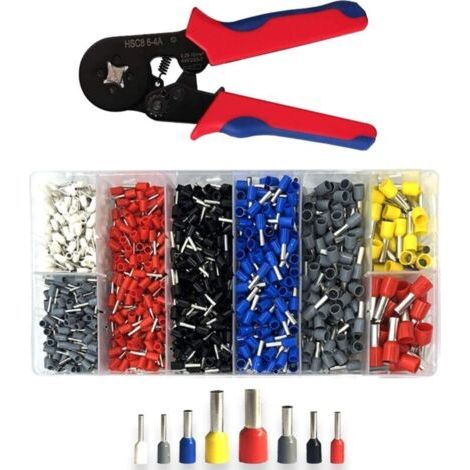 Pince a Sertir avec 1250 connecteurs à sertir 0.25mm² à 10mm² pour bornes de Outil de sertissage de Pince électricien, Outils, bornes électriques (1/4)