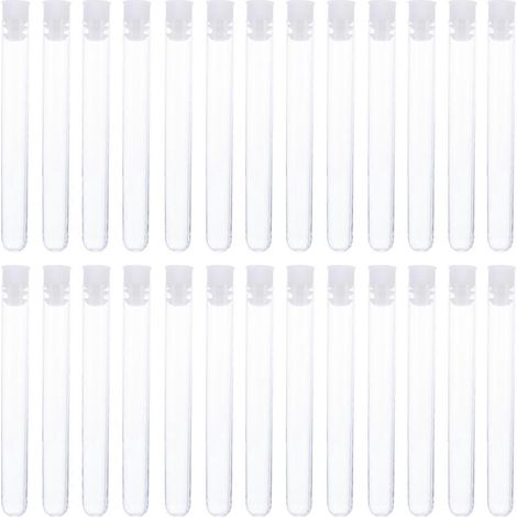100 tubes à essai en plastique transparents pour laboratoire scientifique-10.50X1.20X1.20CM-transparent (1/3)