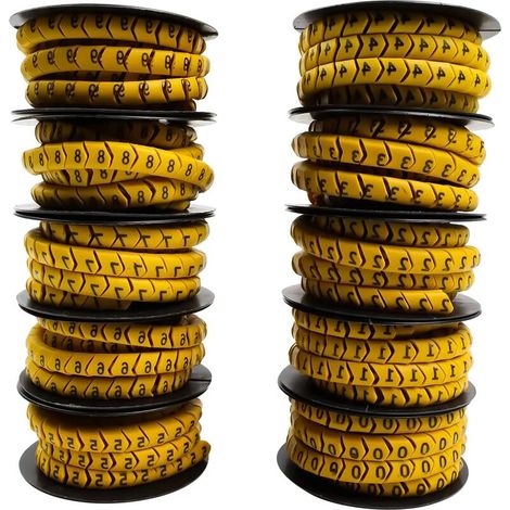 Marqueur De Câble 10 Rouleaux 0-9 Numéro De Repère De Câble, Serre-Câbles De 4 mm², Environ 160 Capuchons Par Rouleau, Diamètre De Fil De 6 mm, Matériau PVC, Ferme Et ne Tombe Pas Pacilement Lefou (1/5)