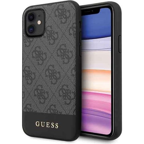Guess GUHCN61G4GLGR iPhone 11 6,1" / Grau/graue Hartschalen-Hülle aus der 4G Stripe Kollektion (1/5)