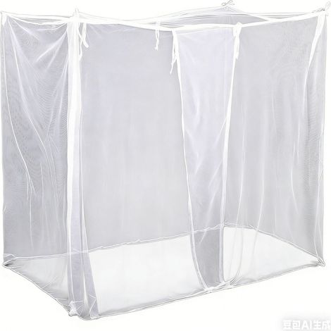 Moustiquaire décorative extérieure blanche, 4 portes, anti-moustiques et ombrage, 210×190×240 cm