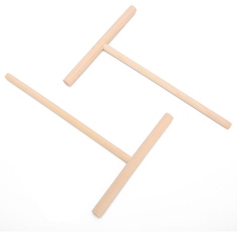Lot de 2 spatules en bois en forme de T pour étaler pâte à crêpes, ustensile de cuisine pratique pour pancakes et galettes. (1/5)
