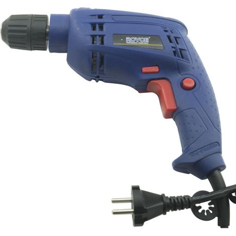 Elektrische Bohrmaschine mit selbstsicherndem Bohrfutter, einstellbarer Drehzahl, 550 W (1/2)