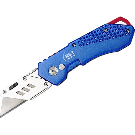 RST RSX336B Site Mate Aluminum Folding Knife with Blue Handle and Compact Design