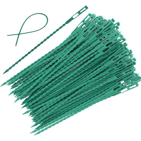 Attache Plante Réglable - 100 Pièces - Plastique Souple Vert - Pour Soutien de Tiges et Liage de Lianes au Jardin ou en Serre (1/5)