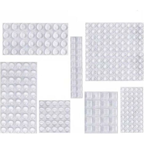 Cuscinetti in silicone, paracolpi fonoassorbenti, cuscinetti protettivi in gomma autoadesivi, piedini antiscivolo trasparenti per porte, armadi, cucina, bagno, ufficio, 7 misure -Crezuo