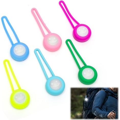 6 PCS LED Clignotant Cartable,  Lumière de Sécurité LED Réflecteurs Enfants Lumière de Sécurité Réflecteurs Cartable Étanche Réflecteur de Lumière Pendentif pour Course à Pied Sac à Dos
