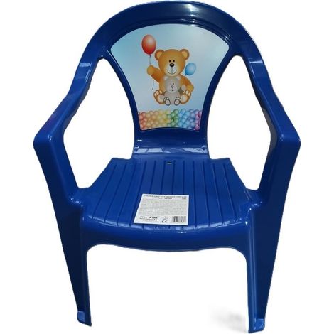 Silla de plástico azul