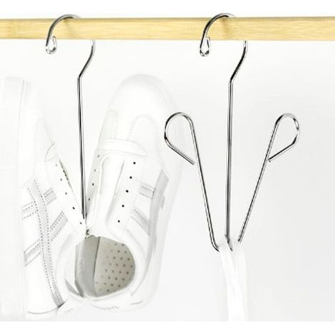5-teiliges Schuhregal aus Edelstahl mit Doppelhaken – Platzsparender Aufbewahrungsorganizer für Zuhause und Studentenwohnheime (1/4)