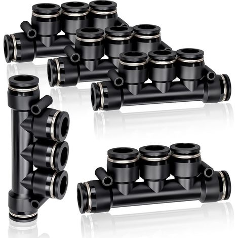 5 Pcs 4mm OD Droit Raccord Rapide 5 Voies en Plastique pour Conduite d'Air PK-4 (1/5)