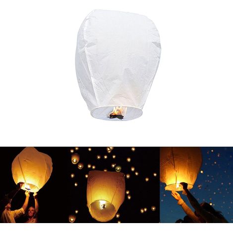 Lanterne volante biodégradable, résistante au feu, en papier, pour vœux, décoration extérieure (1/5)