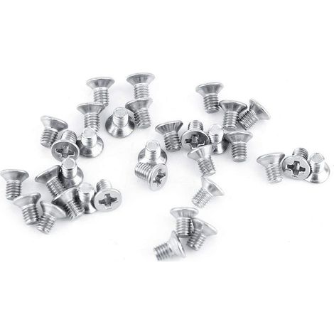 100pcs M3 Flat Head Pan Head Machine Screws SS304 Stainless Steel Bolt (5mm)