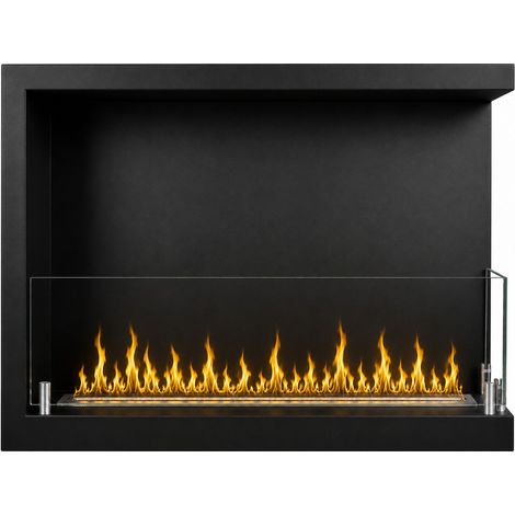 Cheminée d'angle intégrée au bioéthanol, bio-cheminée d'angle 60x45 SUTRI 60 DX (1/5)