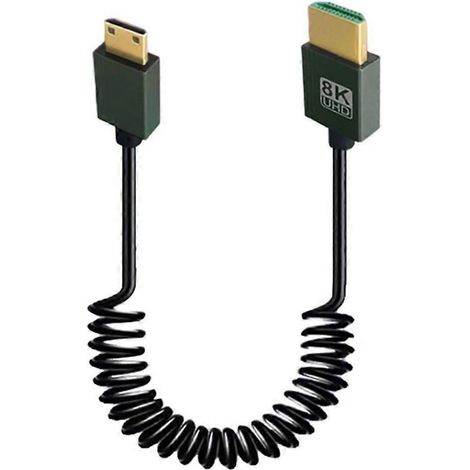 8K HDTV-Kabel HDTV 2.1 Stecker auf Stecker A auf C Spiralverlängerungskabel Hochgeschwindigkeitskabel
