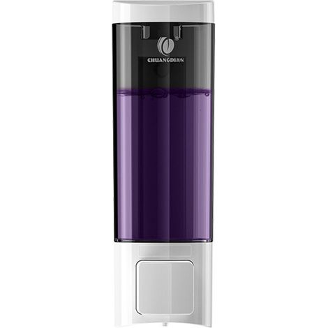 Distributeur De Savon - 200 ml - Corps Transparent En ABS - Fixation Adhésive Ou Visée - Serrure À Clé - Pour Salle De Bain Cuisine Douche (1/5)
