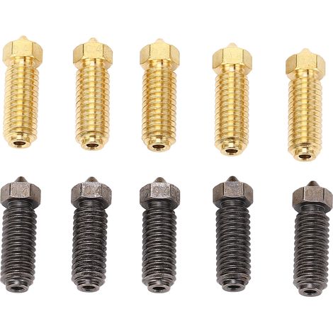 Buses d'imprimante 3D, Kit de buses de remplacement Hotend 0.4mm en laiton et acier trempé pour Kobra 3 10 pièces (1/5)