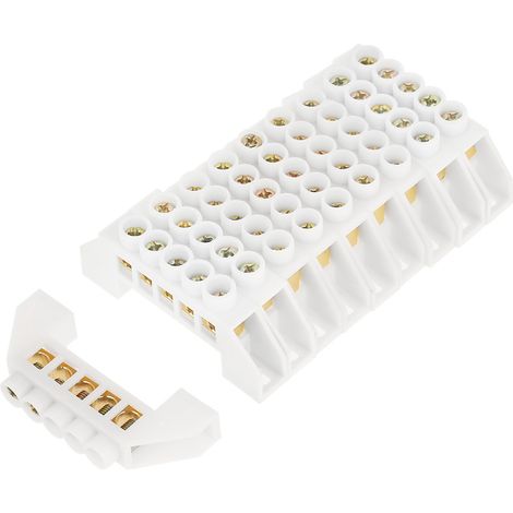 10pcs 5-Hole Bridge Design Electrical Distribution Wire Screw Brass Terminal Block Connectors