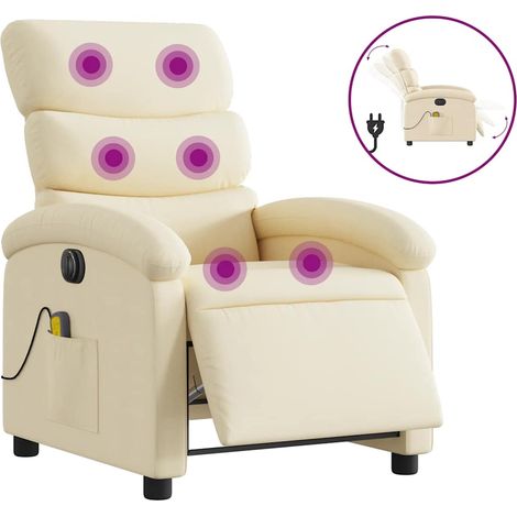 Maison Exclusive - Massagesessel Elektrisch Creme Stoff