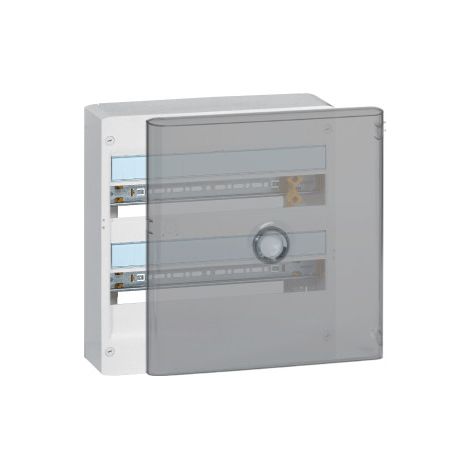 Legrand - DRIVIA - Coffret 2 rangu00e9es - 18 modules + Porte transparente - Ref. : 401222+401242 (1/4)