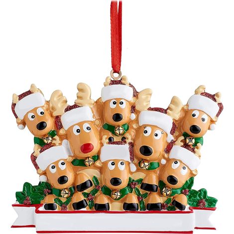 Renne personnalisé pendentif sapin décoration suspendue ornement de Noël (1/5)