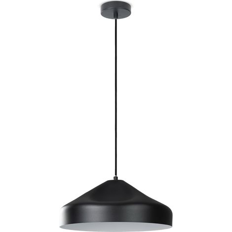 Paco Home Suspension Salon Table À Manger Cuisine Câble Textile 1,5 m Industriel Lampe à suspension - Type 3, Noir - Blanc (1/4)