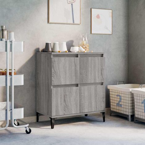 Aparador de madera contrachapada gris Sonoma 60x35x70 cm (1/4)