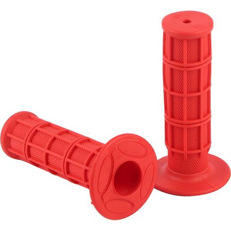 Manopole in silicone morbido da 22 mm (7/8") per manubrio di moto da cross/pit bike, colore rosso. (1/5)