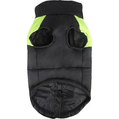 Winterlicher Hundemantel, winddicht, farblich abgesetzt, fluoreszierend grüner Schneeanzug für Hunde, Größe 2XL, wasserdichte und warme Outdoor-Jacke für große Hunde