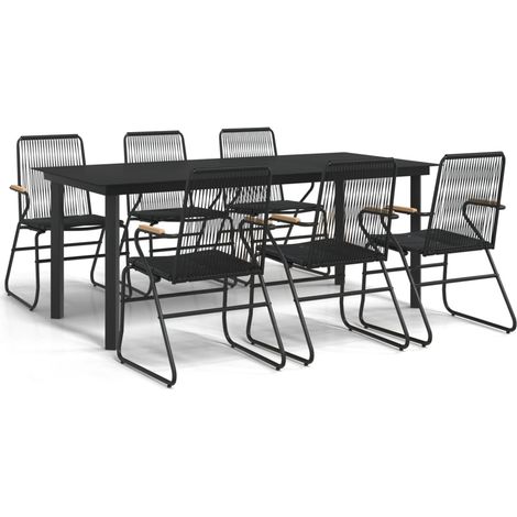 Maison Exclusive - Set da Pranzo da Giardino 7 pz Nero in Rattan PVC (1/5)