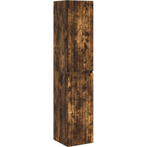 Cabinet de Salle de Bain Mural Chêne fumé 33 x 34,5 x 160 cm vidaXL