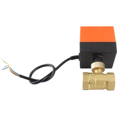 Vanne à bille électrique motorisée 2 voies en laiton DC 12-24V G3/4 DN20 pour régulation de débit (1/5)