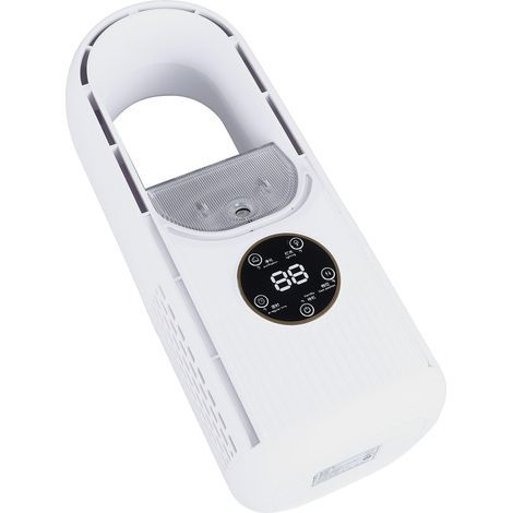 Ventilateur sans pales, 6 vitesses, réservoir d'eau de 100 ml, silencieux, USB, brumisateur de table avec minuterie, blanc. (1/5)