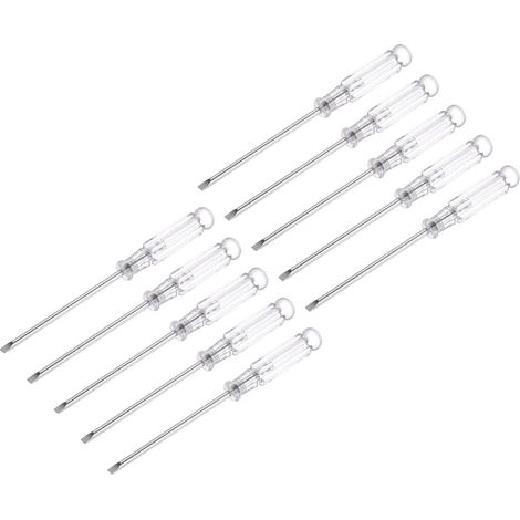 Mini Fendue Tournevis, 3.0mm Plat Tête 115mm Longueur pour Petit Appareils électroménagers Réparation, 10 Pcs (1/4)