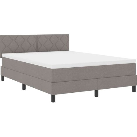 Cama tipo Box Spring con cojín Taupé 160 x 200 cm tela vidaXL (1/5)