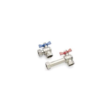 Rehau REHAU Jeu de robinets à bille d'angle G1 pour HKV/HKV-D/HLV acier inoxydable 13152241001