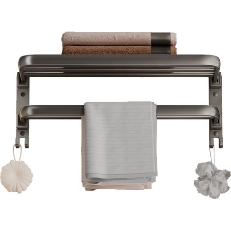 Porte-Serviettes Pliable en Acier Inoxydable, gris argenté, 50 x 25 x 20.5 cm (1/5)