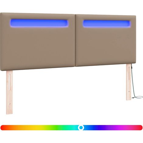 Maison Exclusive - LED Kopfteil Cappuccino 160 cm Kunstleder (1/5)
