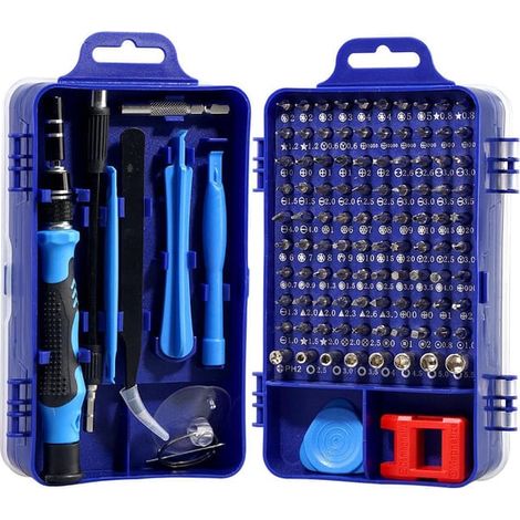 Kit Tournevis de Précision Magnétique 115 en 1 avec Embouts CR-V et Manche Antidérapant pour Réparation iPhone Ordinateur Portable Montre (1/5)