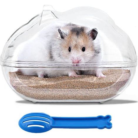 Vaschetta di sabbia per criceti, accessorio per il bagno degli animali domestici, 1 pezzo, trasparente (1/5)