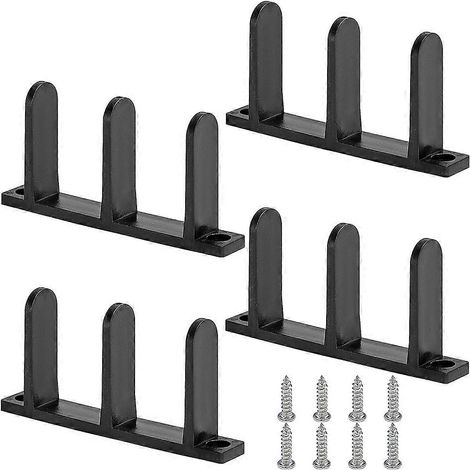 Set mit 4 Bodenführungen für Schiebetüren von Kleiderschränken – Passend für 3,5 cm dicke Türen, schwarz, inklusive Befestigungsschrauben (1/5)