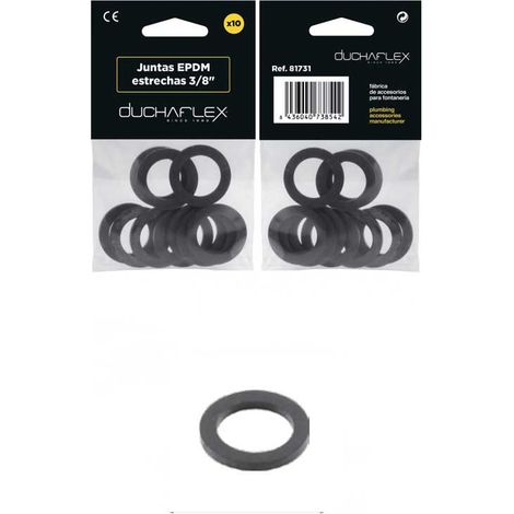 Pack 10 Juntas Negra Planas Estrechas EPDM – 3/8" a 2" (DIN 3771)  Medidas  Accesorios Fontanería: 1''