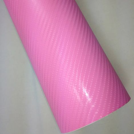 (Rose - 58 cm x 152 cm) Autocollant et stickers pour voiture en vinyle imitation fibre de carbone blanche 4D semi-brillante (1/4)