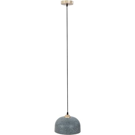 GOPLUS Lampe Suspendue avec Abat-jour, Lustre Plafonnier avec Corde de Suspension Réglable, Douille E27, Suspension Luminaire Moderne, pour Cuisine, Salle à Manger, Chambre, Salon, Gris (1/5)