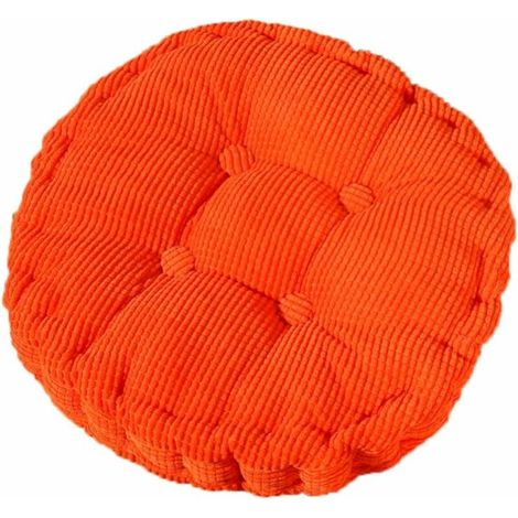 Cojín para silla GABRIELLE, acolchado grueso, redondo, para comedor interior y exterior, color naranja