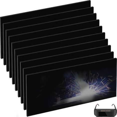 10 Pack Lentille de soudage Soudure Lentille Shade 12 Pièces de Rechange Verre Lentille de Capot Filtre de Casque (2 "x 4,25") Soudage Endurci Assiette de Verre Kit d'accessoires Consommable