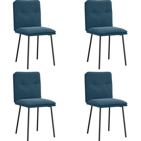 Maison Exclusive - Esszimmerstühle 4 Stk. Blau Samt