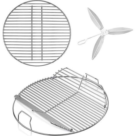 1 grille de cuisson, 1 grille à charbon, 1 kit de nettoyage pour barbecues Weber 57 cm, compatible One-Touch Silver Bar-B-Kettle Master-Touch