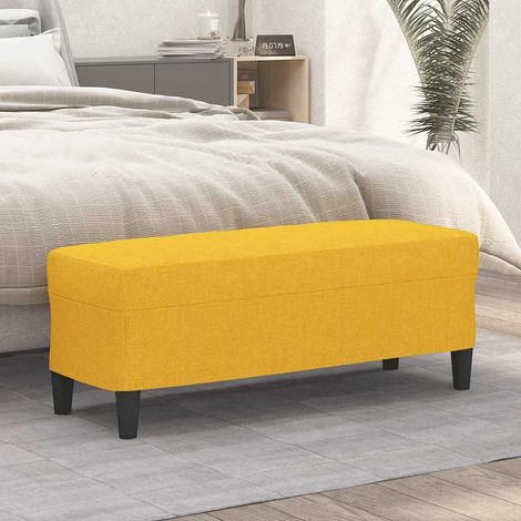 vidaXL Banc Jaune clair 100x35x41 cm Tissu (1/5)