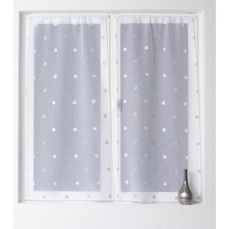 Homemaison – Ensemble de 2 voiles sablés brodés 60x120 cm – Ourlet passe tringle – Tissu 100% polyester – Collection coordonnée (1/4)