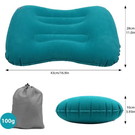 Oreiller gonflable, oreiller de voyage gonflable, oreiller de voyage, oreiller de plage, oreiller de voyage, oreiller de bureau à coussin d'air , (1/5)